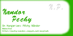 nandor pechy business card